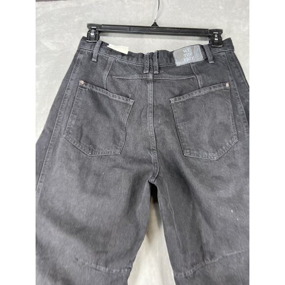 Free People Good Luck Mid-Rise Barrel Jeans Size 28 In Black - Picture 6 of 11